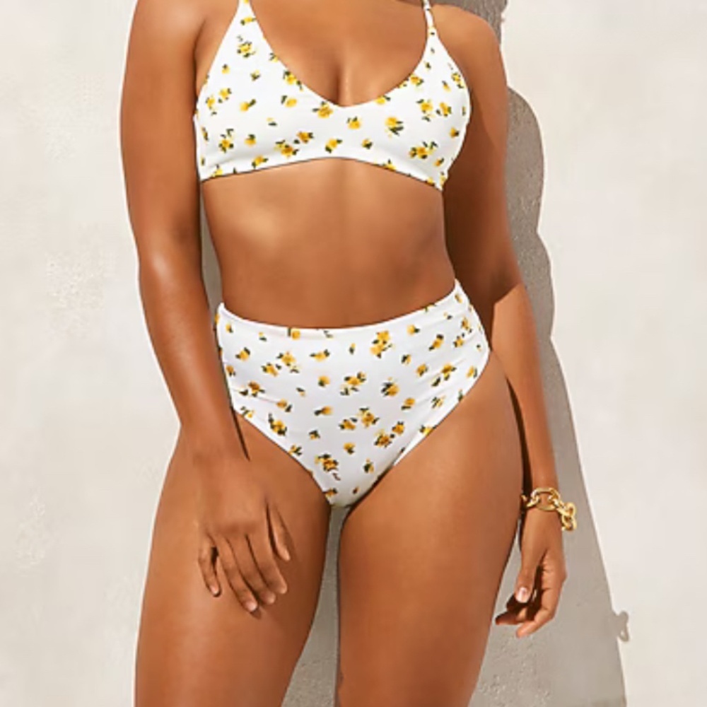 J Crew White Floral Hallie Bikini Bottom Classic Sculpt NWT